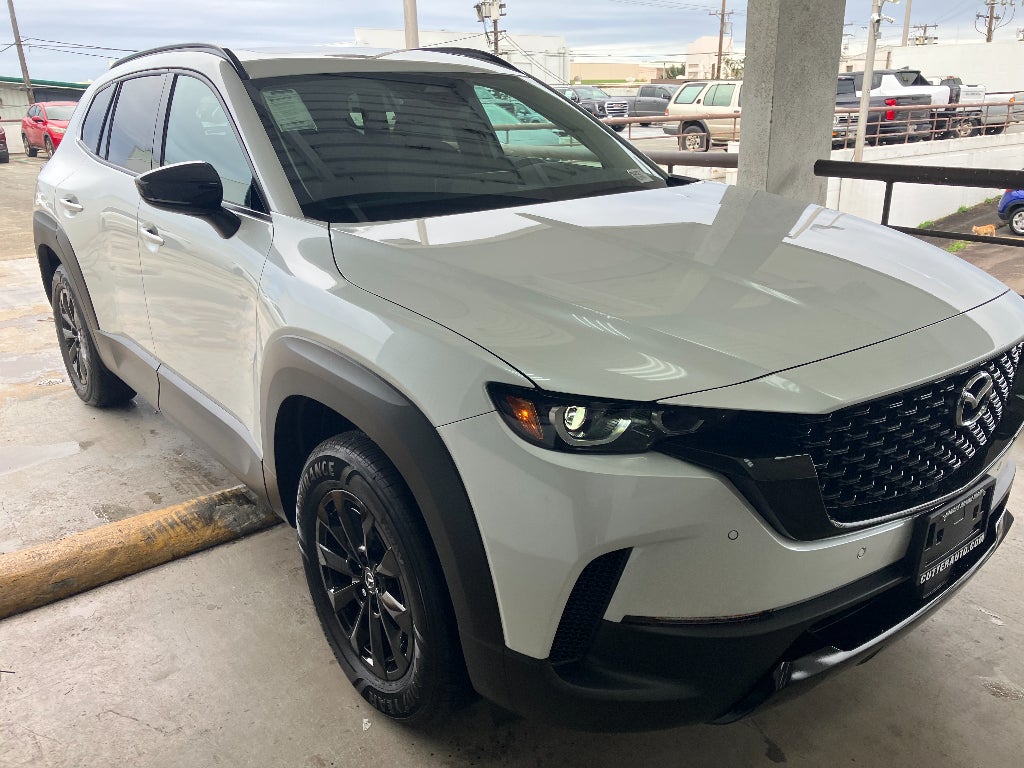 2026 Mazda Mazda CX-50 Hybrid Premium AWD in Wind Chill Pearl — front three-quarter view