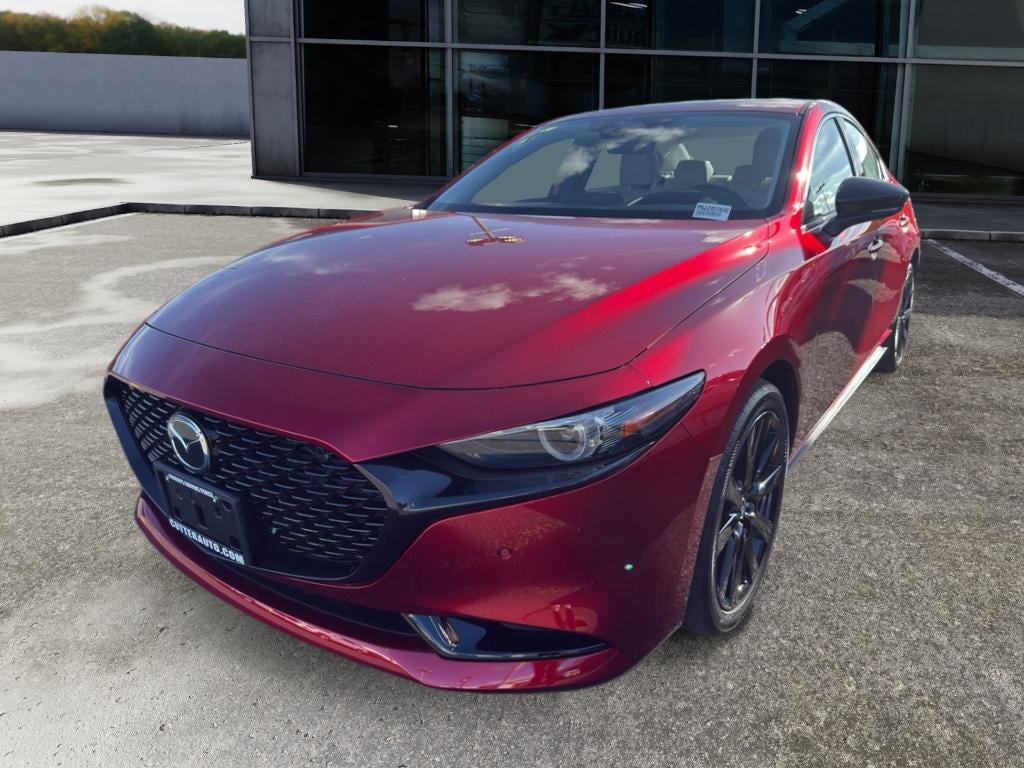 2026 Mazda Mazda3 Sedan 2.5 Turbo Premium Plus AWD in Soul Red Crystal Metallic — front three-quarter view