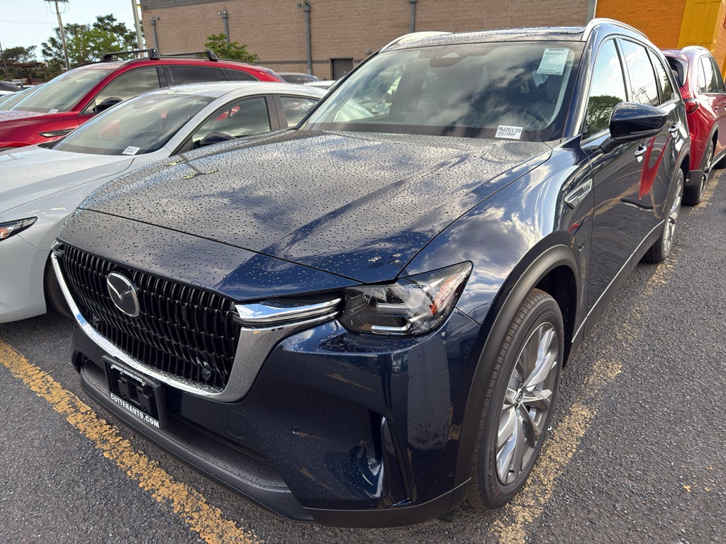 2026 Mazda Mazda CX-90 3.3 Turbo Preferred AWD in Deep Crystal Blue Mica — front three-quarter view