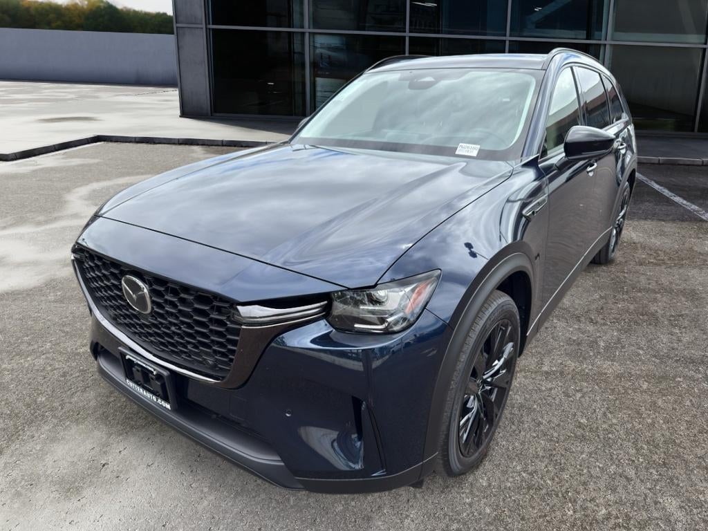 2026 Mazda Mazda CX-90 3.3 Turbo Premium Sport AWD in Deep Crystal Blue Mica — front three-quarter view