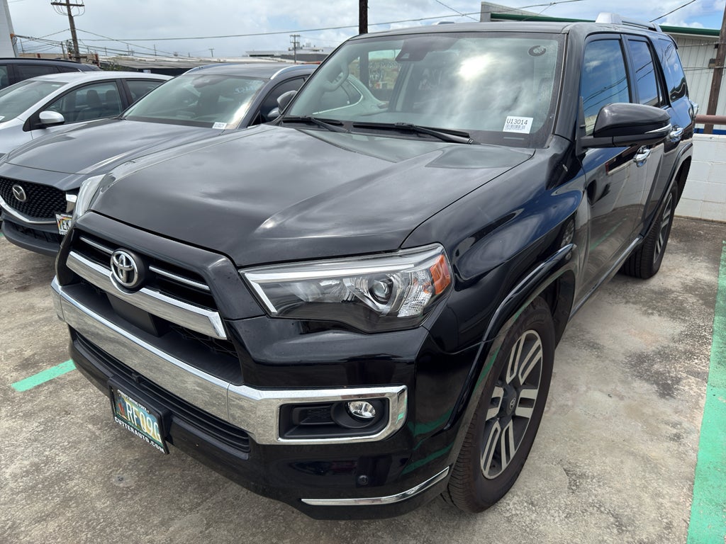 2023 Toyota 4Runner Limited in Midnight Black Metallic — front three-quarter view