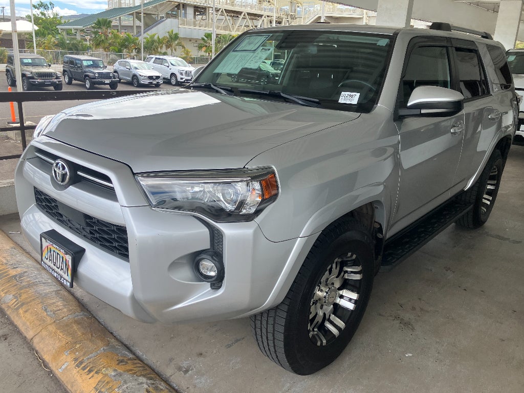 2021 Toyota 4Runner SR5 in Silver — front three-quarter view