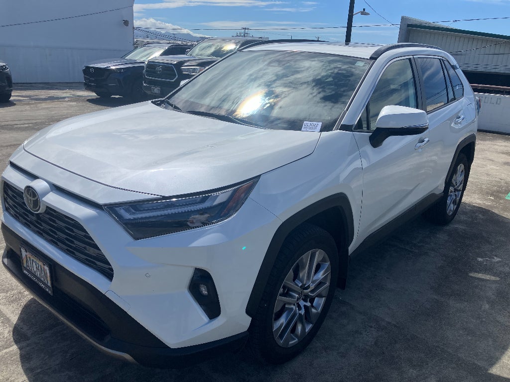 2022 Toyota RAV4 Limited in Blizzard Pearl — front three-quarter view